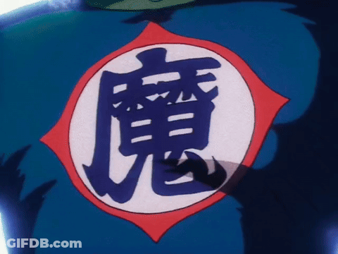A Cartoon Character Has A Blue And White Logo On His Chest GIF