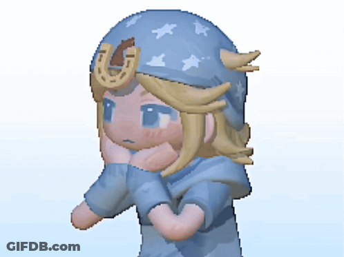 A Cartoon Character Has A Horseshoe On His Head GIF