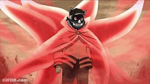 A Cartoon Character Has A Skull On His Head GIF