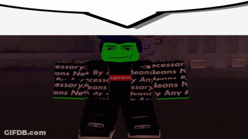 A Cartoon Character Has A Supreme Shirt On GIF