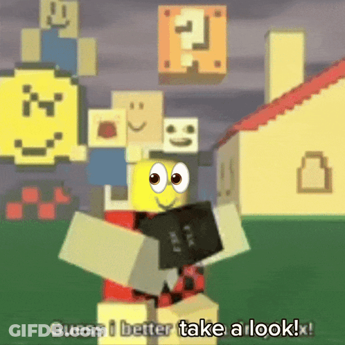 A Cartoon Character Holding A Book With The Words Guess I Better Take A Look GIF