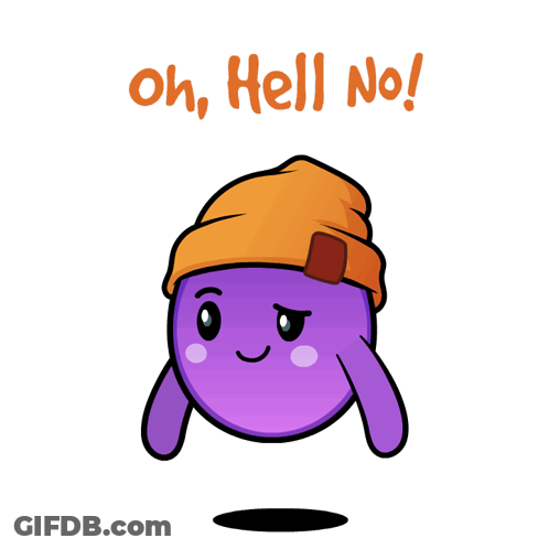 A Cartoon Character Holding A Cell Phone With The Words Oh Hell No Written On The Bottom GIF