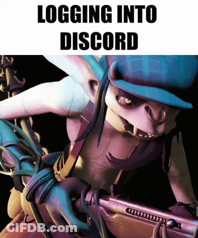 A Cartoon Character Holding A Gun With The Words Logging Into Discord GIF