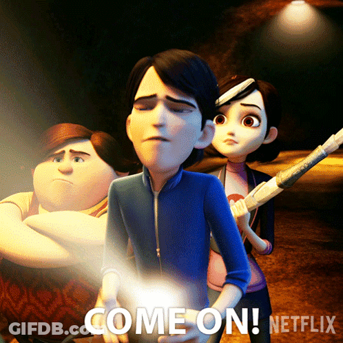 A Cartoon Character Holding A Light With The Words Come On Netflix Below Him GIF