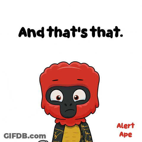A Cartoon Character Holding A Microphone With The Words And That 'S That Alert Ape GIF
