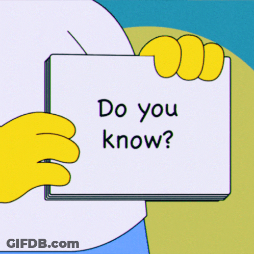 A Cartoon Character Holding A Piece Of Paper That Says Do You Know GIF
