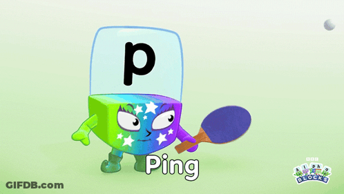 A Cartoon Character Holding A Ping Pong Paddle GIF