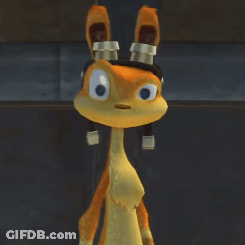 A Cartoon Character Holding A Stick And Smiling GIF