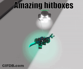 A Cartoon Character Holding A Sword With The Words Amazing Hitboxes Above Him GIF