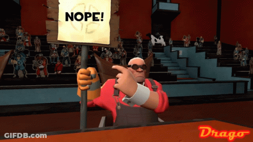 A Cartoon Character Holds Up A Sign That Says Nope GIF