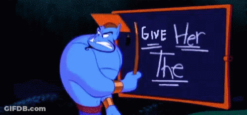 A Cartoon Character Holds Up A Sign With A Doge Coin On It GIF