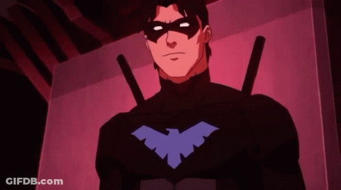 A Cartoon Character In A Black Suit With A Blue Bird On His Chest GIF