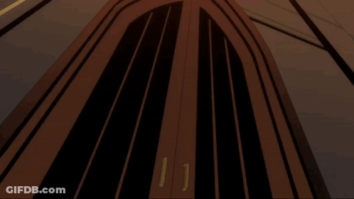 A Cartoon Character In A Bloody Suit Is Holding A Sword GIF