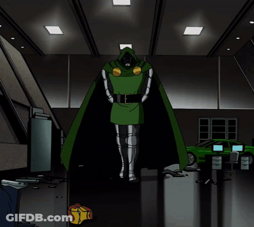 A Cartoon Character In A Green Cape With The Letter E On The Belt GIF