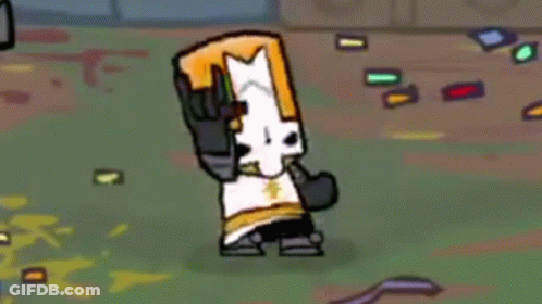 A Cartoon Character In A Knight 'S Armor Is Making A Devil Horns Sign . GIF