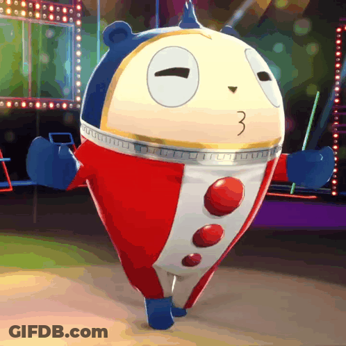 A Cartoon Character In A Red White And Blue Outfit Has The Number 3 On His Face GIF