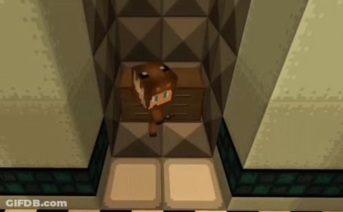 A Cartoon Character In A Room With A Box GIF