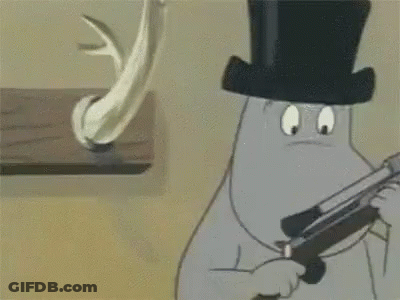 Cartoon Character In Top Hat Holding White Circle GIF