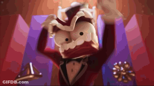 A Cartoon Character In A Tuxedo Is Holding His Head GIF