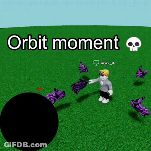 A Cartoon Character In A Video Game With The Words Orbit Moment GIF