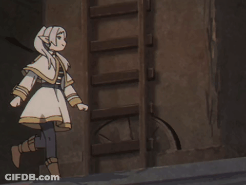 A Cartoon Character In A White And Gold Outfit Is Running GIF