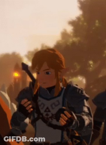 A Cartoon Character In Armor Is Holding A Sword In His Hand . GIF