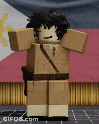 A Cartoon Character In Front Of A Filipino Flag GIF