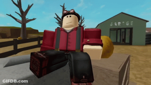 A Cartoon Character In Front Of A Green Garage GIF