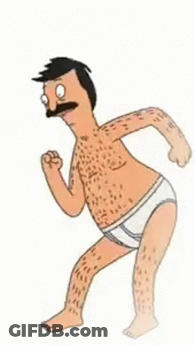 A Cartoon Character In Underwear Is Flexing His Muscles And Making A Fist . GIF