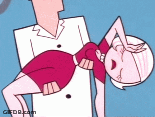 A Cartoon Character Is Being Held By A Man GIF