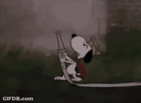A Cartoon Character Is Being Sprayed With Water While Standing In The Rain . GIF