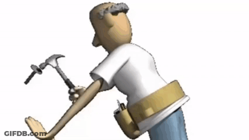 A Cartoon Character Is Brushing His Teeth With A Toothpaste Tube GIF