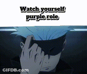 A Cartoon Character Is Covering His Face With His Hand And The Words `` Watch Yourself Purple Role '' Are Written Above GIF