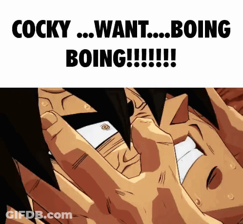 A Cartoon Character Is Covering His Face With His Hands And The Words Cocky Want Boing !!! GIF