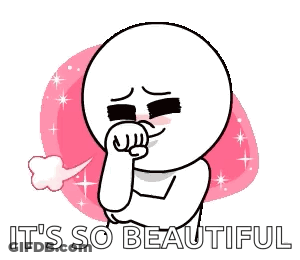 A Cartoon Character Is Covering His Mouth With His Hand And The Words `` It 'S So Beautiful '' GIF
