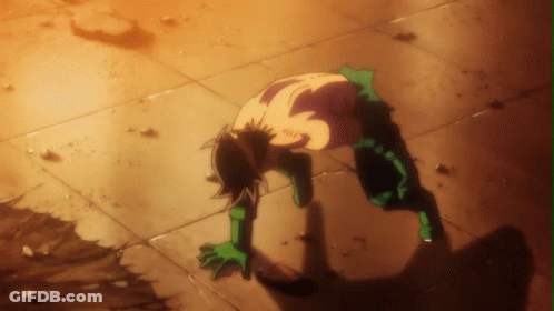 A Cartoon Character Is Crawling On The Ground GIF
