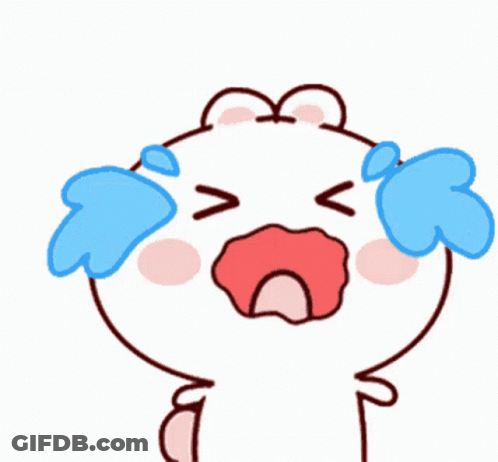 A Cartoon Character Is Crying And Has Blue Tears Coming Out Of His Eyes GIF