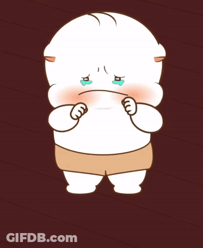 A Cartoon Character Is Crying With A Tear Coming Out Of His Mouth GIF