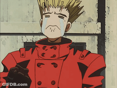 A Cartoon Character Is Crying With A Tear Running Down His Face GIF