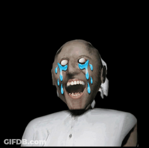 A Cartoon Character Is Crying With Blue Tears On His Face GIF