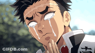 A Cartoon Character Is Crying With Tears Coming Out Of His Eyes . GIF