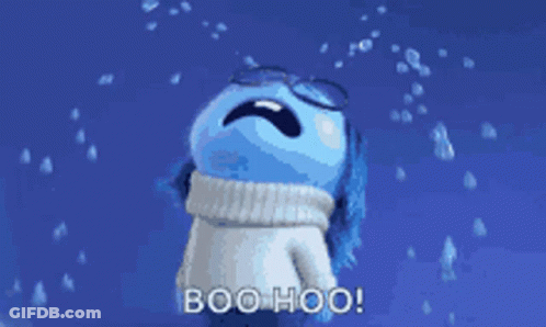 A Cartoon Character Is Crying With The Words Boo Hoo Written On The Bottom GIF