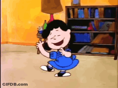 A Cartoon Character Is Dancing In A Living Room . GIF