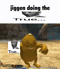 A Cartoon Character Is Dancing In A Video Game With The Caption Jiggen Doing The True .. GIF