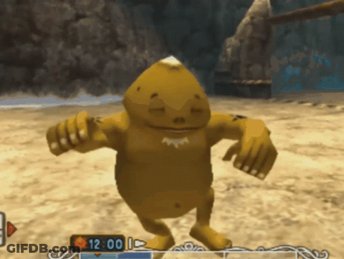 A Cartoon Character Is Dancing In A Video Game With The Time 12:00 GIF