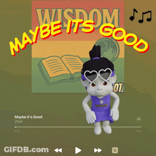 A Cartoon Character Is Dancing In Front Of A Poster That Says Wisdom It 'S Good GIF
