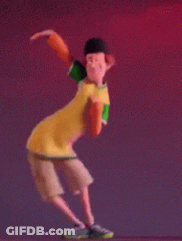 Cartoon Character Dancing On Red Background GIF