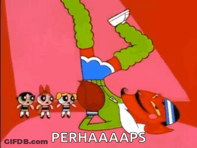 A Cartoon Character Is Doing A Handstand In Front Of A Group Of Cartoon Characters . GIF