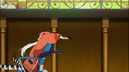 A Cartoon Character Is Doing A Handstand On A Chair . GIF