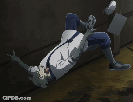 A Cartoon Character Is Doing A Handstand On The Floor GIF